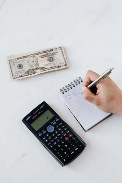  An investor calculating tax deductions